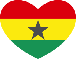 Ghana vlag hart vorm PNG