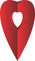 Red pin map location heart PNG