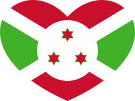 Burundi flag heart shape PNG