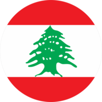 Libanon vlag ronde vorm PNG