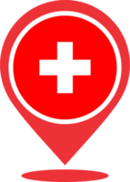 Switzerland flag pin map location PNG