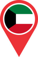 Kuwait bandera alfiler mapa ubicación png