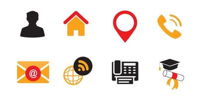 Contact shadow. Set of communication icons set modern button. Vector