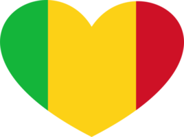 Mali flag icon heart shape PNG