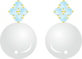 Pearl earring with diamond PNG