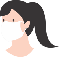 The woman wear mask PNG