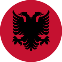 Albania flag round shape PNG