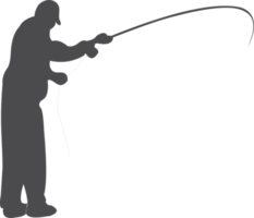 Fisherman silhouette PNG