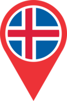 Iceland flag pin map location PNG