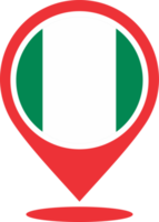 Nigéria bandeira PIN mapa localização png