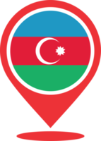 Azerbaijan flag pin map location PNG