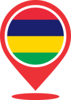 Mauritius flag pin map location PNG