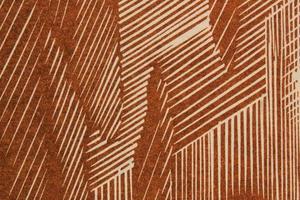 Abstract paper brown geometric asymmetrical texture striped surface lines background. Structure design cardboard shape backdrop. Decoration holiday interior concept. Flatlay, close-up, top view photo