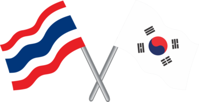 Korea and Thai flag PNG