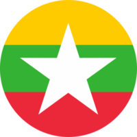 Myanmar vlag ronde vorm PNG