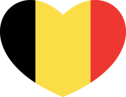 Bélgica bandera corazón forma png