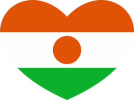 Niger vlag hart vorm PNG