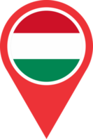 Hungary flag pin map location PNG