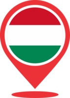 Hungary flag pin map location PNG