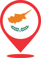 Cyprus flag pin map location PNG