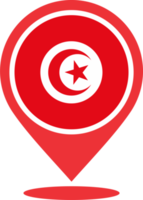 Túnez bandera alfiler mapa ubicación png