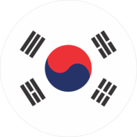 korea flagga runda form png