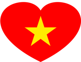 Vietnam flag heart shape PNG