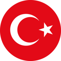 Turkey flag round shape PNG