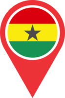 Ghana  flag pin map location png