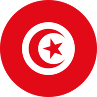 Tunisia flag round shape PNG