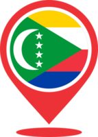 Comoros flag pin map location png