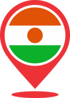 Níger bandeira PIN mapa localização png