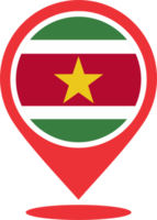 Suriname flag pin map location PNG