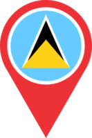 Saint Lucia flag pin map location PNG