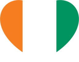 Cote d'Ivoire flag heart shape PNG