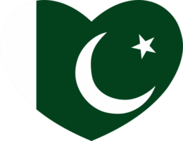 Pakistan flag heart shape PNG