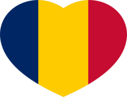 Chad bandera corazón forma png