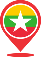 Myanmar bandiera perno carta geografica Posizione png