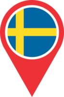 Sweden flag pin map location PNG