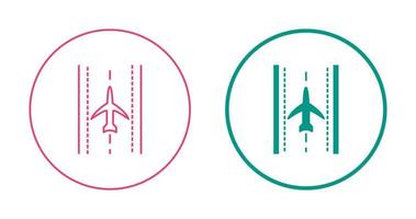 Plane on Runway Vector Icon
