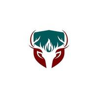 deer head logo with antlers on it vector