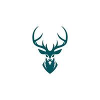 deer head logo with antlers on it vector