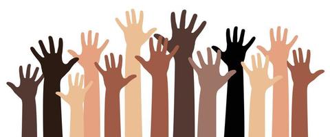 Many Hands Of Different Skin Color - Diversity Concept vector