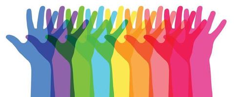 Many Colorful Human Hands - Diversity Concept vector