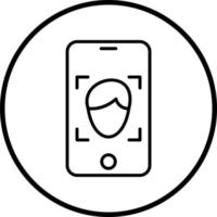 Mobile Face Detection Vector Icon Style