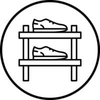 Shoe Shelves Vector Icon Style