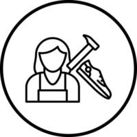 Shoe Maker Lady Vector Icon Style