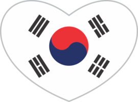 Koreaans vlag hart vorm PNG