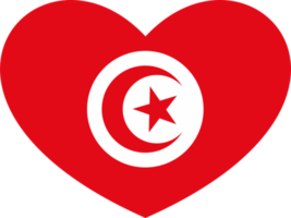 Tunísia bandeira coração forma png