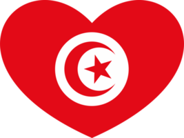 Tunisia flag heart shape PNG